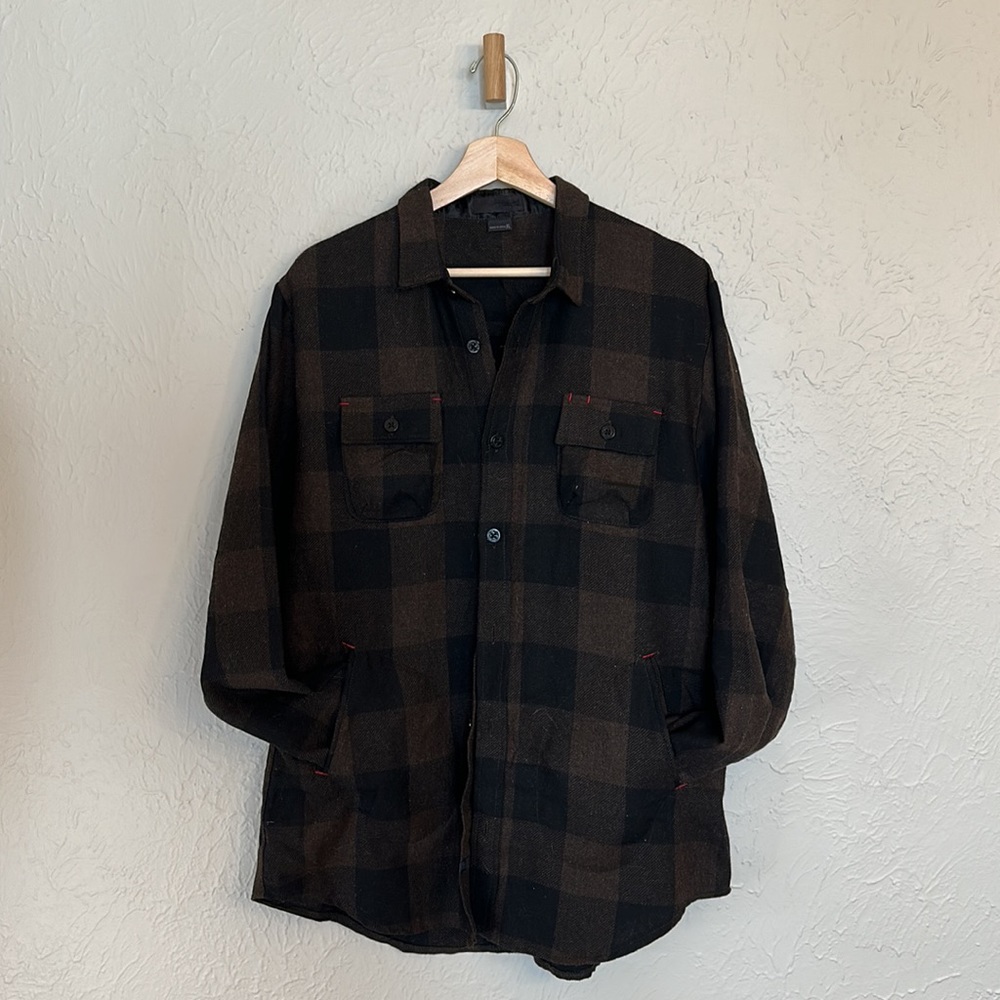 Comune Black/Brown Flannel Shacket - image 1